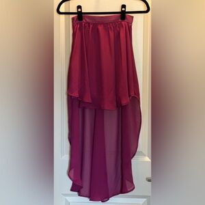 Nasty Gal Women's High Low Skirt, Magenta | Size XS